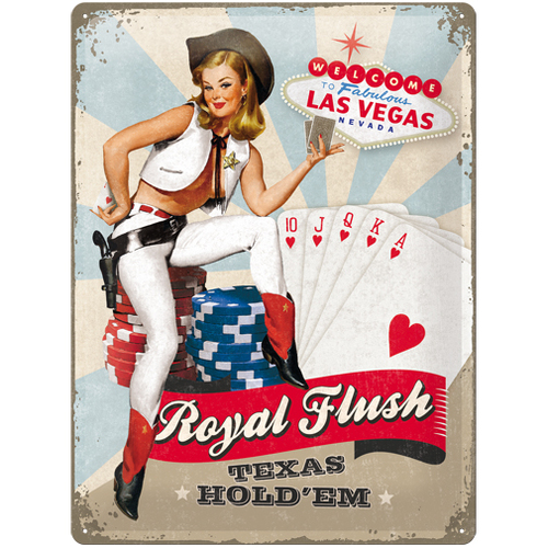 Nostalgic Art Royal Flush 30x40cm Large Metal Tin Sign