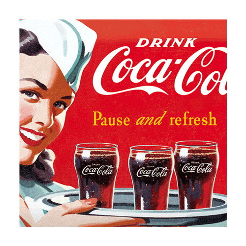 Nostalgic Art Coca-Cola 1960 Waitress 30x40cm Large Sign Red/White