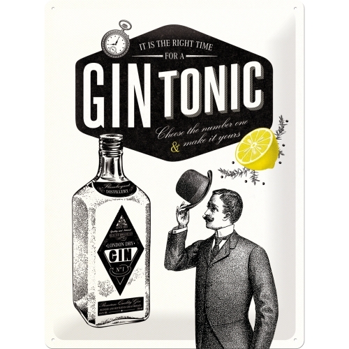 Nostalgic Art Large Sign 30x40cm Wall Hanging Gin Tonic