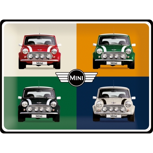 Nostalgic Art Mini 4 Cars Pop Art 30x40cm Large Metal Tin Sign