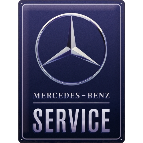 Nostalgic Art Mercedes Service 30x40cm Large Metal Tin Sign - Blue