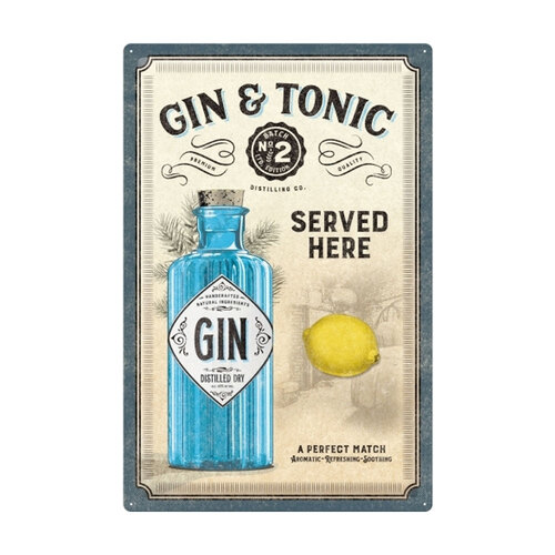 Nostalgic-Art 40x60cm Metal Sign Gin and Tonic Served Here