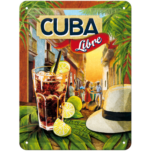 Nostalgic Art 15x20cm Small Wall Hanging Metal Sign Cuba Libre