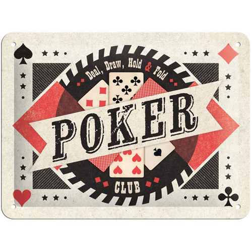 Nostalgic Art 15x20cm Small Wall Hanging Metal Sign Poker