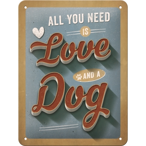 Nostalgic Art 15x20cm Small Wall Hanging Metal Sign Love Dog