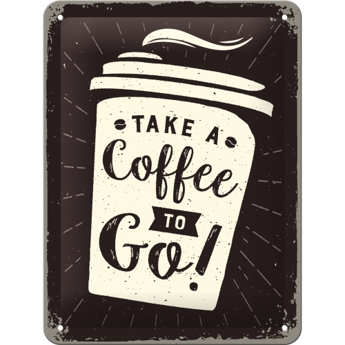 Nostalgic Art 15x20cm Small Wall Hanging Metal Sign Coffee To Go