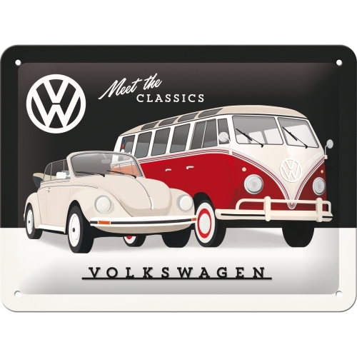 Nostalgic Art 15x20cm Small Wall Hanging Metal Sign VW Meet the Classics