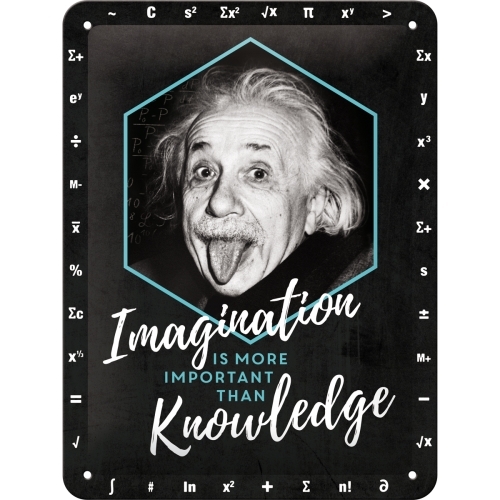 Nostalgic Art 15x20cm Small Wall Sign Einstein Imagination & Knowledge