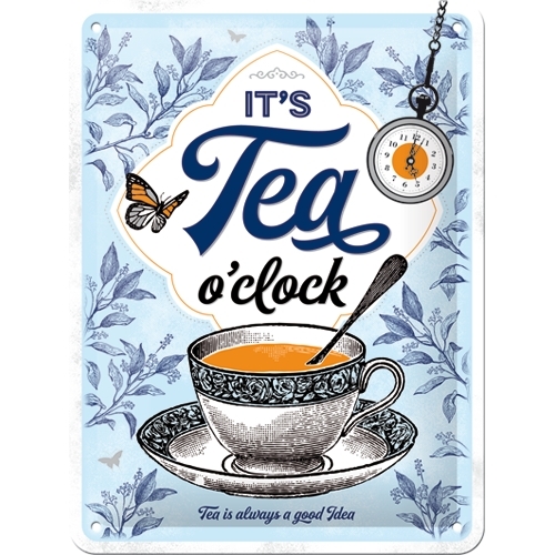 Nostalgic Art 15x20cm Small Wall Hanging Metal Sign It's Tea O'Clock