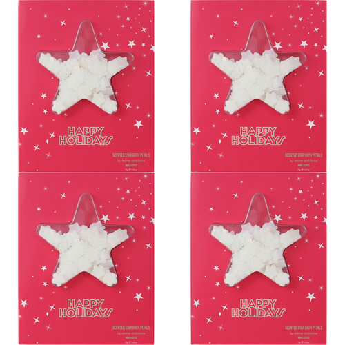 4PK Arome Ambiance Christmas Cheer Scented Star Bath Petals Card Vanilla Spice