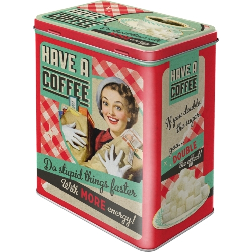 Nostalgic Art 20cm/3L Tin Box Metal Storage Have a Coffee Large