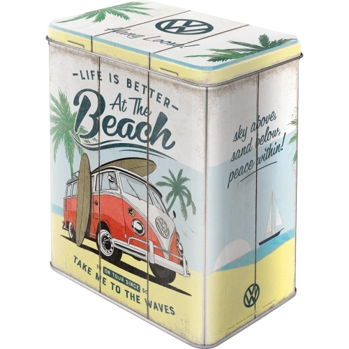 Nostalgic Art Large 14x20cm Tin Box VW Bulli Life is Better at the Beach