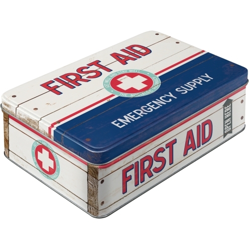 Nostalgic Art 23cm/2.5L Flat Tin Storage First Aid II