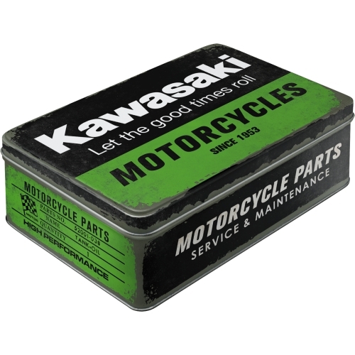 Nostalgic Art 16x23cm Flat Tin Metal Kawasaki Motorcycles