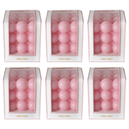 6PK Arome Ambiance Pastel Bubble Candle In Box Home Decor Blush