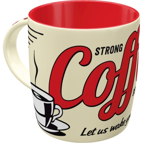 Nostalgic Art Strong Coffee Served Here 330ml Drink Cup Ceramic Mug