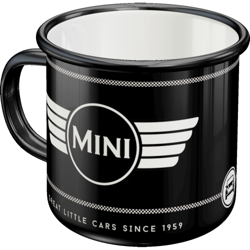 Nostalgic Art Mini Logo Coffee/Tea Cup 360ml Enamel Mug - Black