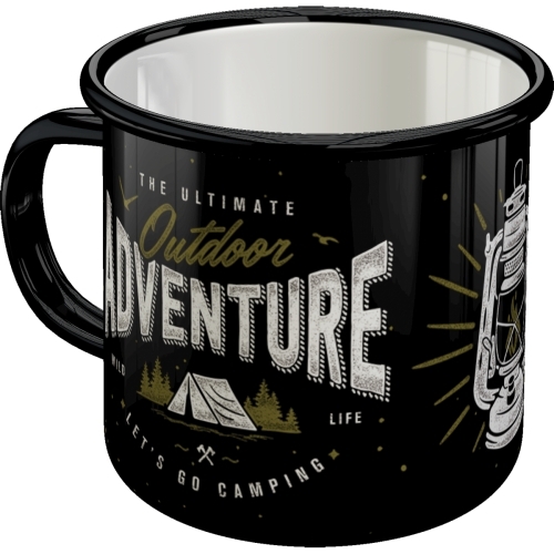 Nostalgic-Art 360ml Enamel Mug Outdoor Adventure - Black