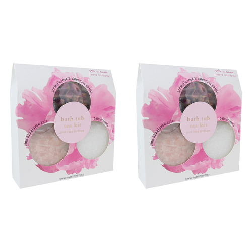 2PK Arome Ambiance Spa At Home Bath Tub Tea Kit Pink Rose Blossom Scent