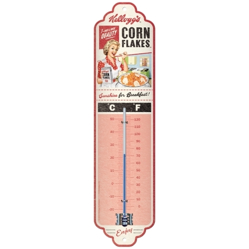 Nostalgic Art 28x6.5cm Thermometer Kellogg's Corn Flakes Sunshine