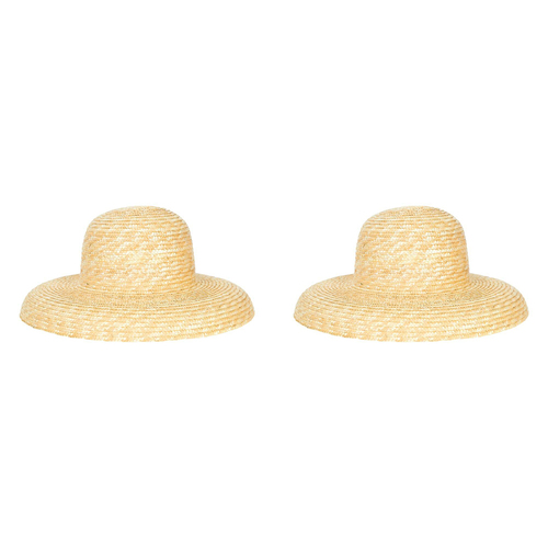 2PK Annabel Trends Women's Straw Beach Sun Hat 39x17cm - Natural