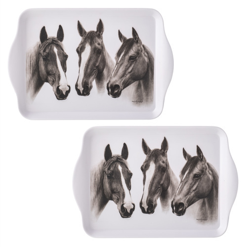 2pc Ashdene Trio Grey Melamine 21x14.2cm Scatter Trays