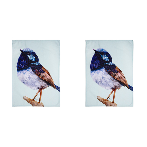 2PK Ashdene Cotton 70x50cm Modern Birds Wren Kitchen Towel