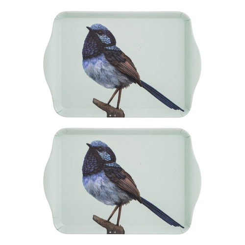 2PK Ashdene Matte Melamine Modern Birds Wren 21cm Scatter Tray