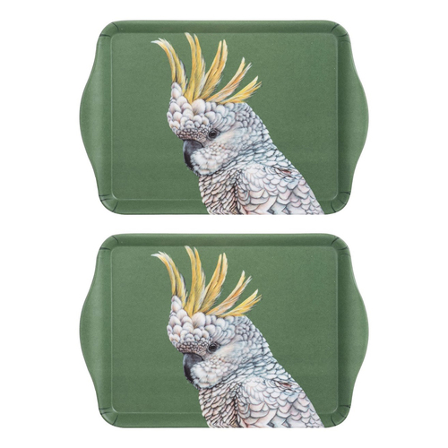 2PK Ashdene Matte Melamine Modern Birds Cockatoo 21cm Scatter Tray