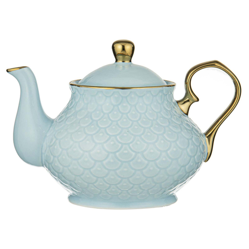 Ashdene New Bone China 770ml Ripple Teapot - Powder Blue