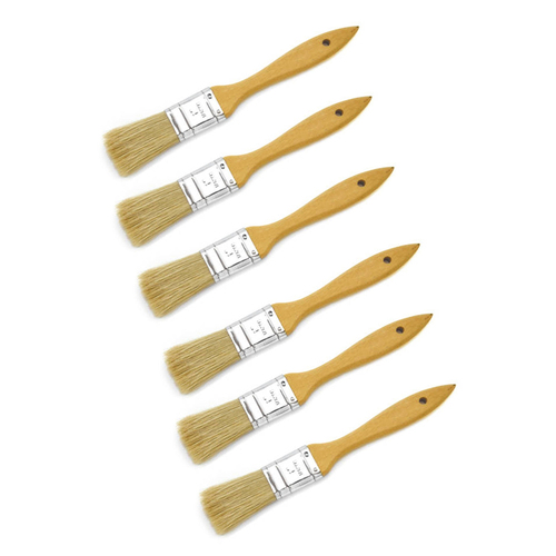 6x Cuisena Pastry Brush Small w/ Wooden Handle - Beige