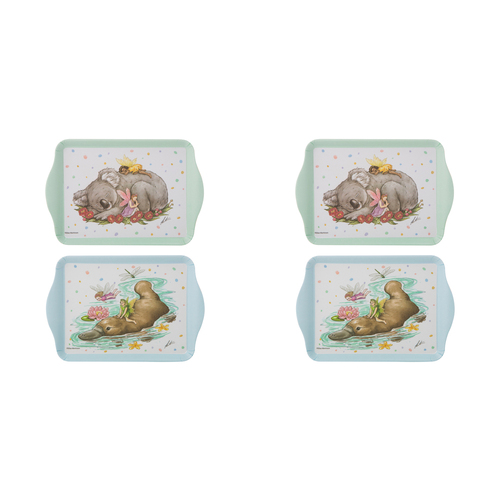 2x 2pc Ashdene Aussie Fairies Platypus/Koala Serving Platter Scatter Tray