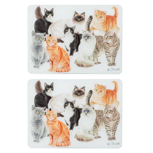 2PK Ashdene Purrrfect Moments Surface Protector Placemat 30x40cm - White