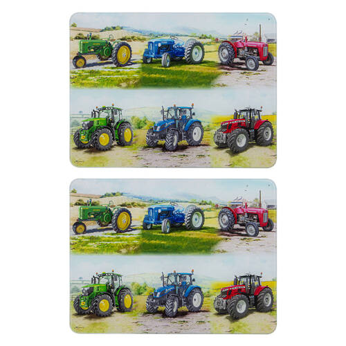 2PK Ashdene Tractors Then/Now Surface Protector Placemat 30x40cm - White