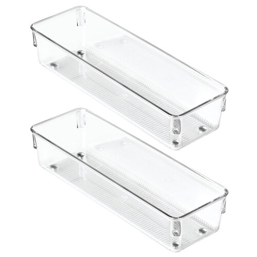 2PK iDesign Linus 22.9x7.6cm Drawer Organiser Storage - Clear