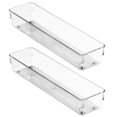 2PK iDesign Linus 30.5x7.6cm Drawer Organiser Storage - Clear