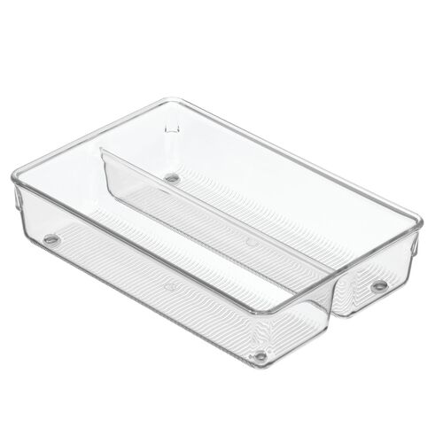 iDesign Linus 22.9x15.5cm Twin Drawer Organiser Storage - Clear