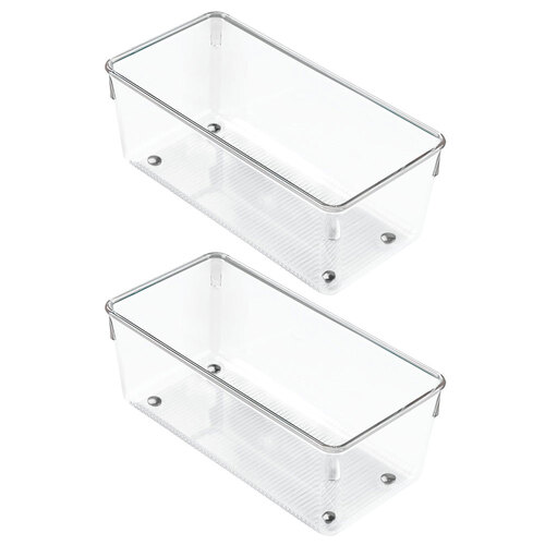 2PK iDesign Linus 20x10cm Drawer Organiser Storage - Clear