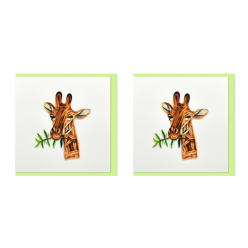 2PK Boyle Handmade Paper 15x15cm Quilled Greeting Card Giraffe