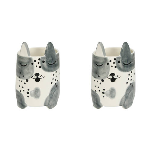 2PK Annabel Trends Ceramic Animal Planter Large Daisy Dog 22.5cm