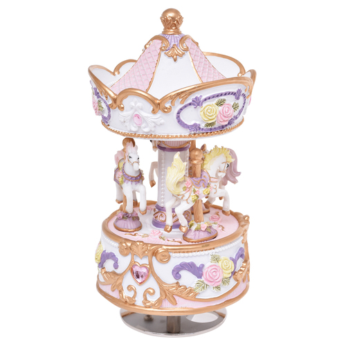 Gibson Gifts Classic Musical Carousel Small Home Ornament Decor 7x14cm