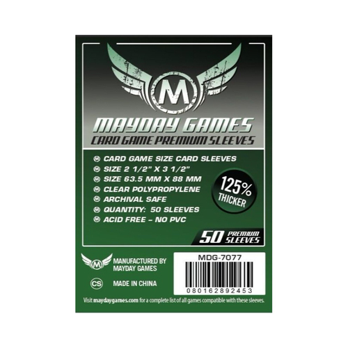 50pc Mayday 63.5x88mm Premium Card Game Sleeves Dark Green