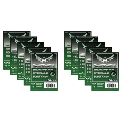 10PK 50pc Mayday 63.5x88mm Premium Card Game Sleeves Dark Green