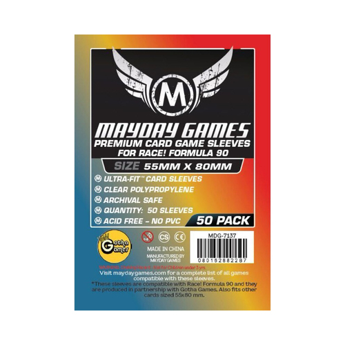 50pc Mayday 55x80mm Premium Race! Formula 90 Card Sleeves