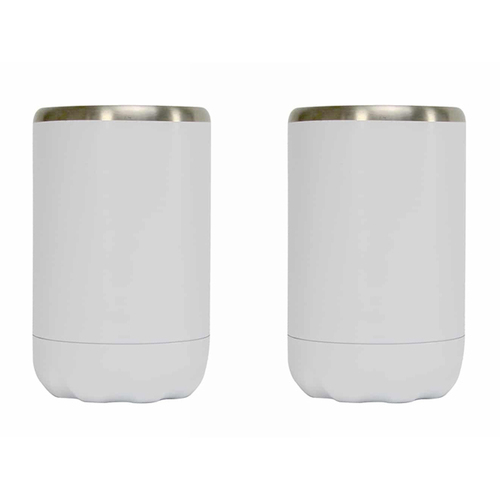 2PK Annabel Trends 12cm Stainless Steel Can Cooler - White