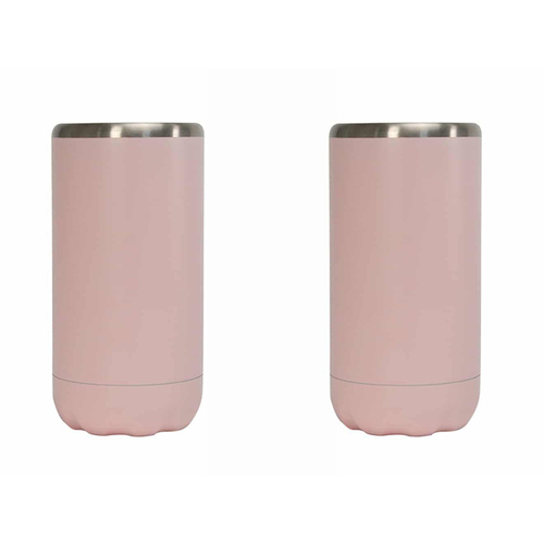 2PK Annabel Trends 14.5cm Stainless Steel Can Cooler Skinny - Pink