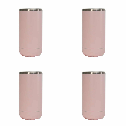 4PK Annabel Trends 14.5cm Stainless Steel Can Cooler Skinny - Pink