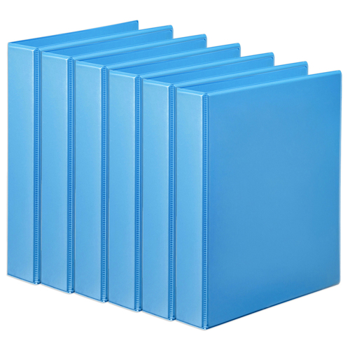 6PK Marbig PP Clearview 2 D-Ring 25mm A4 Insert Binder File Organiser - Marine