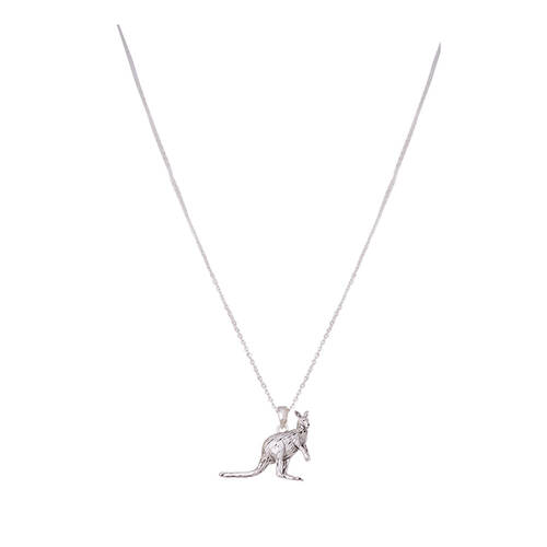 Gibson Gifts Silver Aust Fauna Necklace Kangaroo Womens Jewellery