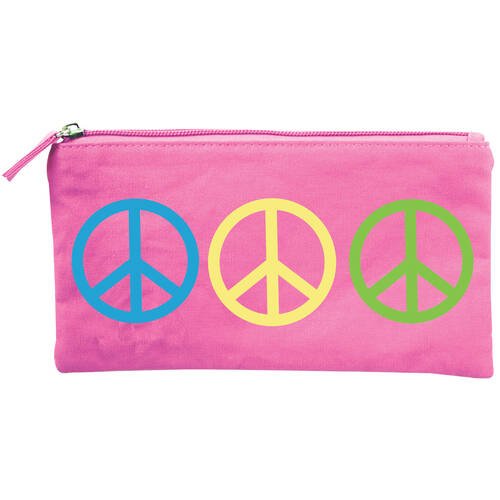 Wicked Sista Embroidered Purse Peace 20x10cm - Pink